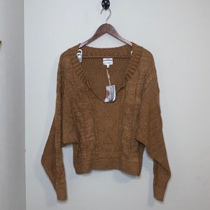 NWT: Blu Pepper Dark Mustard Yellow Slouchy Sweater Size- Medium